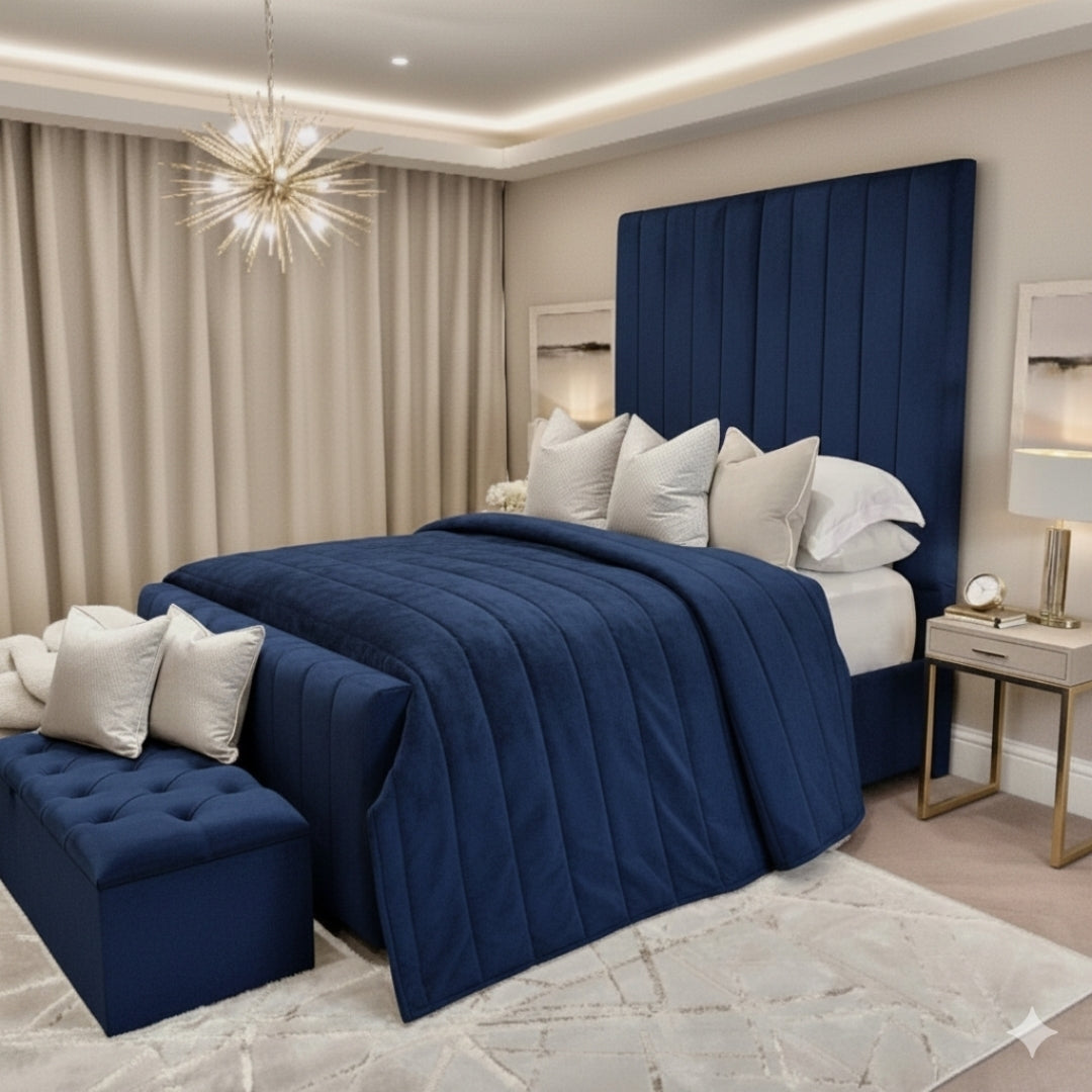 Leicester Stylish Liner Wingback Bed