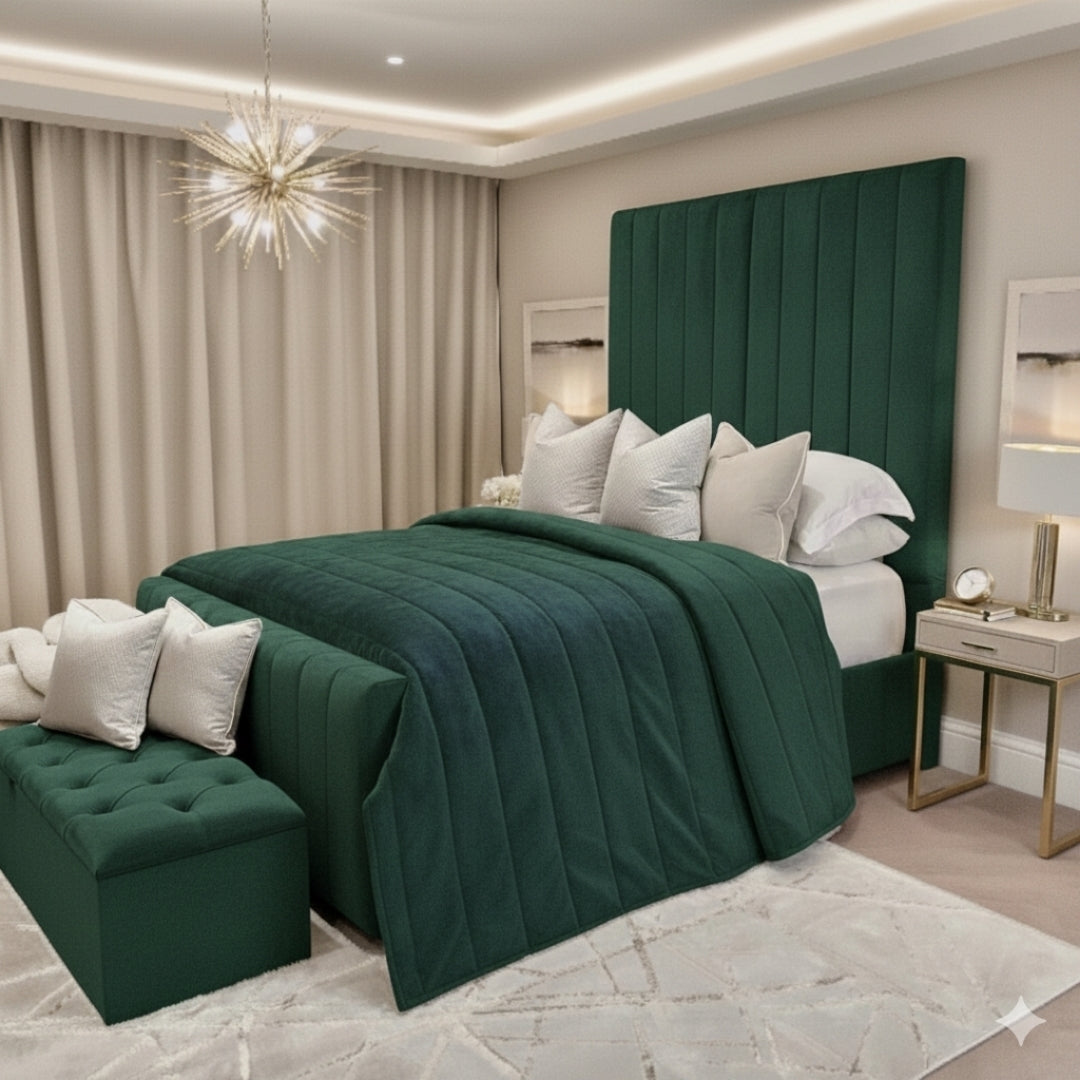 Leicester Stylish Liner Wingback Bed