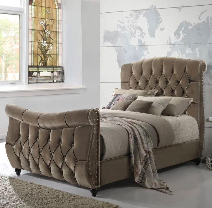 Chesterfield Bed with Optional ottoman storage